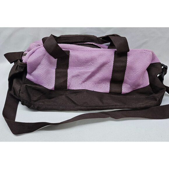 Puma Mesh Duffel Bag Purple Gym Pockets Shoulder Strap Handle - Picture 1 of 13
